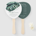 Tropical Monstera Palm Leaf Wedding Program