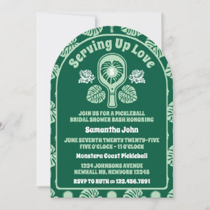 Tropical Monstera Pickleball Bridal Shower Arch Invitation