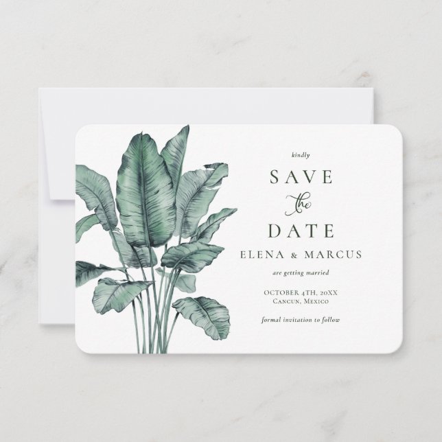 Tropical Monstera Save The Date (Front)