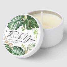 Tropical Monstera Summer Wedding Thank You