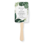 Tropical Monstera Wedding Fan Program