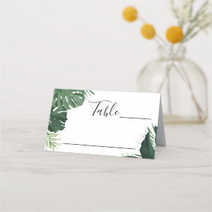 Tropical Monstera Wedding Place Cards