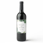 Tropical Monstera Wedding Wine Labels