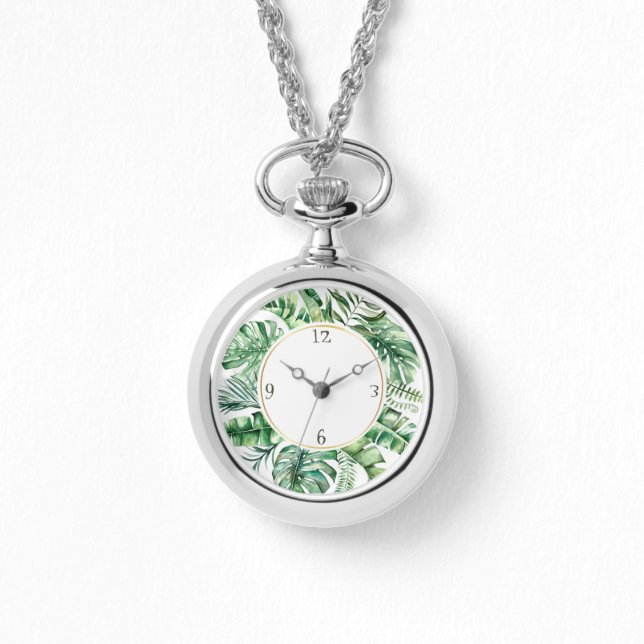 Tropical Monstera Wreath Womens Watch (Front)