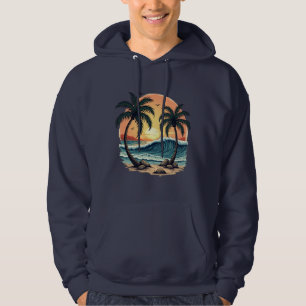 Tropical Monterey Beach Tattoo Art Design Hoodie