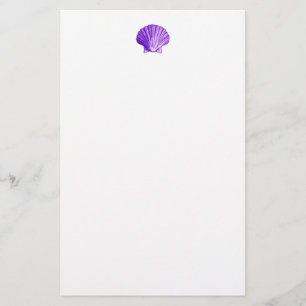 Tropical Moonlight Purple Sea Shell Stationery