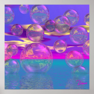 Tropical Morning – Magenta and Turquoise Paradise Poster