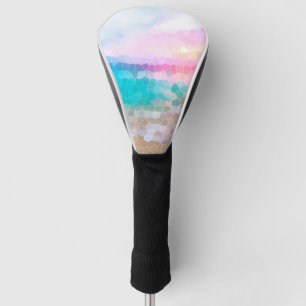 Tropical Morning Sunrise Stain Glass Beach  Golf Head Cover