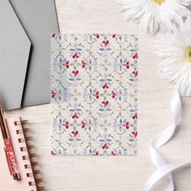 Tropical Moroccan Doorway Watercolor Pattern Vellum Invitations (Wedding)