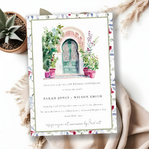 Tropical Moroccan Doorway Wedding Anniversary Invitation