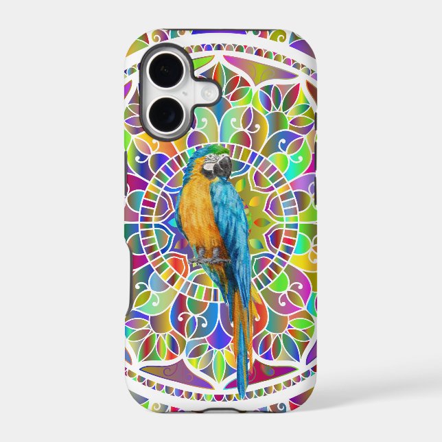 Tropical Mosaic – Blue & Gold Macaw Mandala (Back)