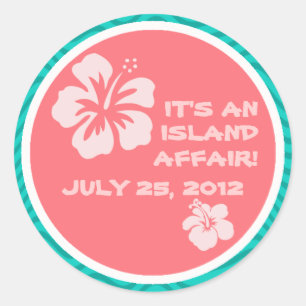 Tropical Motif with Hibiscus Stickers