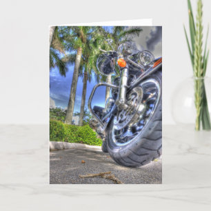 Tropical Motorcycle Birthday Card
