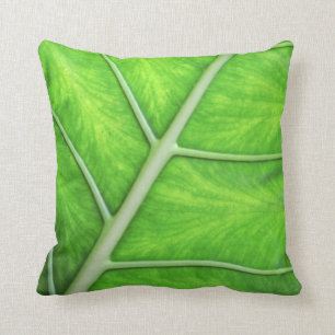 Tropical Nature Green Leaf Photography Cushion