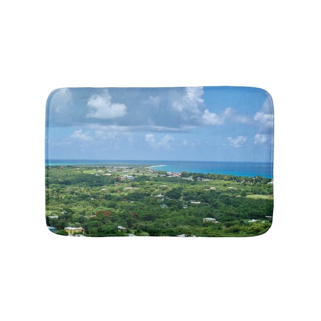 Tropical Nature Ocean Beach Caribbean Island Bath Mat (Front)