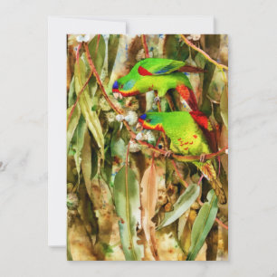 Tropical Nature Parrots Green Birds Holiday Card
