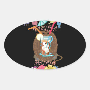 Tropical Nature's Bounty" Coconut Lemonade Art Oval Sticker