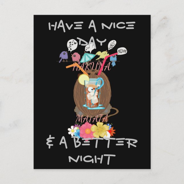 Tropical Nature's Bounty" Coconut Lemonade Art Postcard (Front)