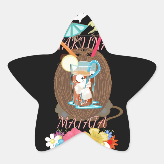 Tropical Nature's Bounty" Coconut Lemonade Art Star Sticker (Front)