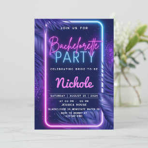 Tropical Neon Bachelorette Invitation Party