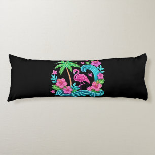 Tropical Neon Flamingo Body Cushion