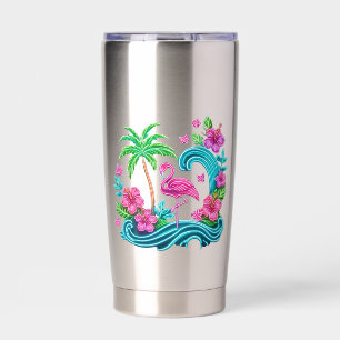 Tropical Neon Flamingo Insulated Tumbler