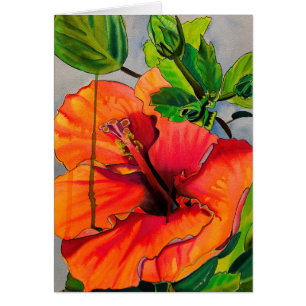Tropical Neon Hibiscus flower