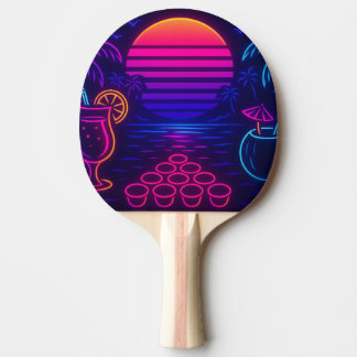 Tropical Neon Ping Pong Paddle
