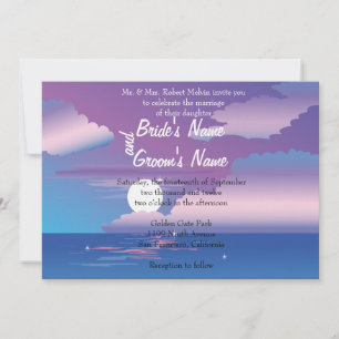 Tropical Night  Floral Wedding Invitation