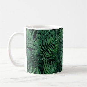Tropical night green seamless pattern coffee mug
