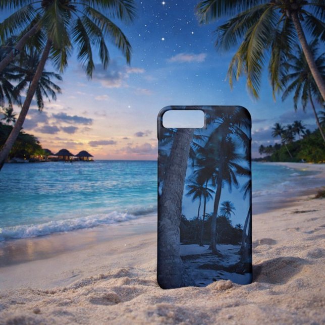 Tropical Night Palm Beach Phone Case  ("For dreamers who find peace under the palms")