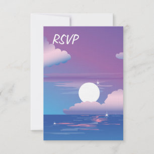 Tropical Night  RSVP Wedding Invitation