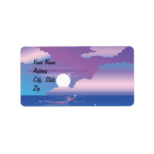 Tropical Night Wedding Avery Label