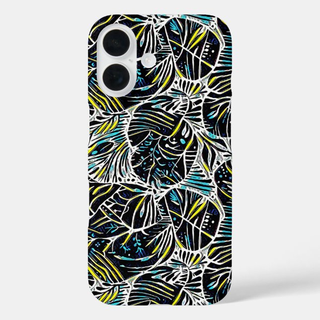 Tropical Noir Abstract Geometric Pattern Design 49 Case-Mate iPhone Case (Back)