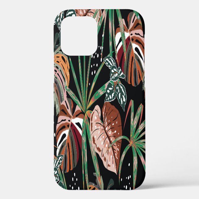 Tropical Noir: Dark Exotic Forest Pattern Case-Mate iPhone Case (Back)