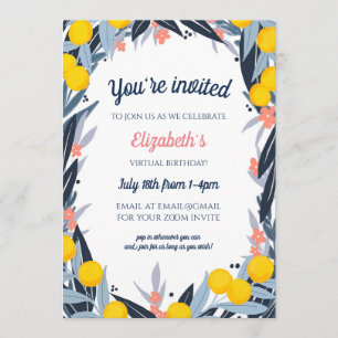 Tropical Notes Virtual Birthday Party Invitation