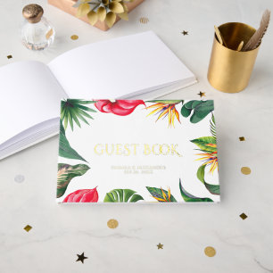 Tropical Oasces Floral Wedding Guest Book