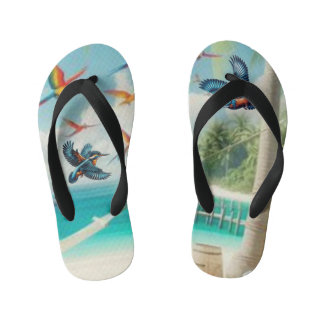 "Tropical Oasis: Exotic Flip Flops" Kid's Flip Flops