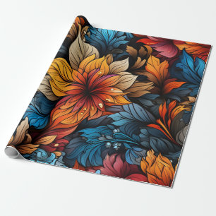 Tropical Oasis: Lush Leaves and Hibiscus Wrapping Paper