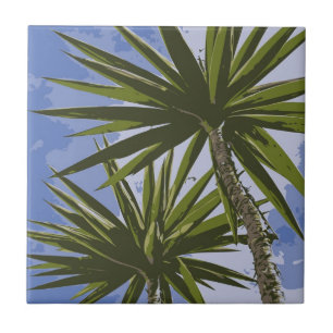 Tropical Oasis Palm Trees Tile