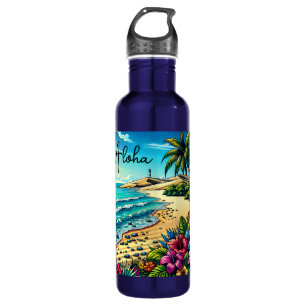 Tropical Ocean Aloha Vacation  710 Ml Water Bottle