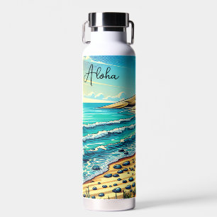 Tropical Ocean Aloha Vacation  Water Bottle