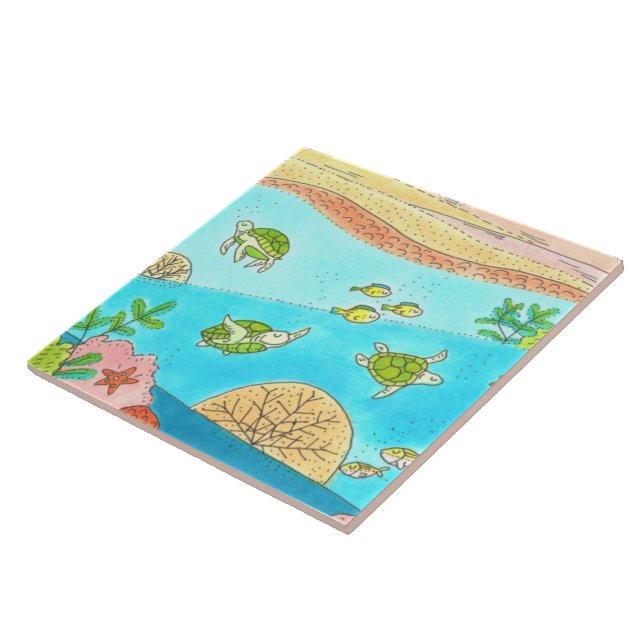 Tropical Ocean Bathroom Tile (Side)