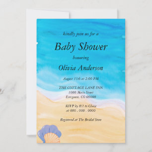 Tropical Ocean Beach Baby Shower Invitation