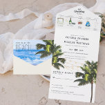 Tropical Ocean Beach | Illustrated Wedding All In One Invitation<br><div class="desc">Set the tone for an exciting wedding weekend with a custom itinerary invitation. This "roomy" invitation is a great way to give your guests additional information on the wedding. These cards can list the festivities surrounding your wedding weekend, such as welcome cocktails, after-parties, and morning after brunches. If you’re planning...</div>