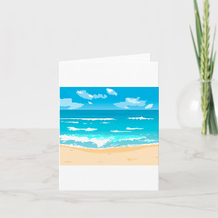 Tropical Ocean Beach Scene Coastal Landscape  Card