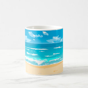Tropical Ocean Beach Scene Coastal Landscape  Coffee Mug