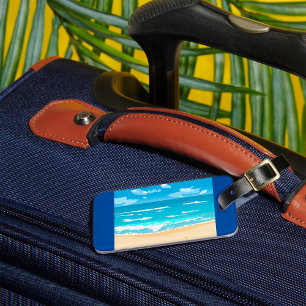Tropical Ocean Beach Scene Coastal Landscape  Luggage Tag