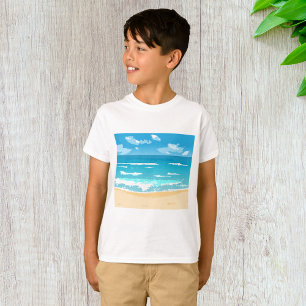 Tropical Ocean Beach Scene Coastal Landscape T-Shirt