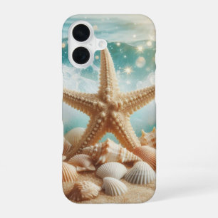 Tropical Ocean Beach Starfish Seashells  iPhone 16 Case